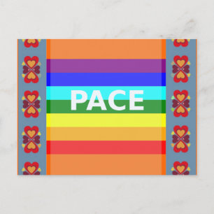 Pace(Peace) Flagga Italienskt vykort