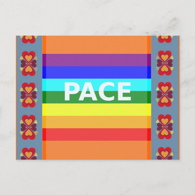 Pace(Peace) Flagga Italienskt vykort (Framsida)