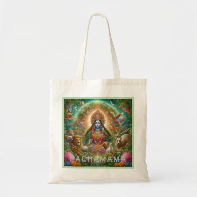 Pachamama, Earth Mor guddess Tote Bag Tygkasse (Framsidan)