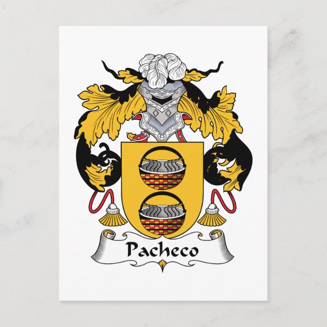 Pacheco Family Crest Vykort (Framsida)