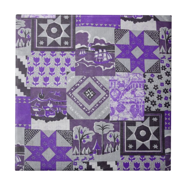 Pachwork Quilt Ceramic Tile Kakelplatta (Framsidan)