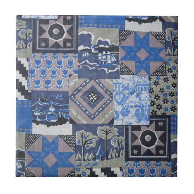 Pachwork Quilt Ceramic Tile Kakelplatta (Framsidan)