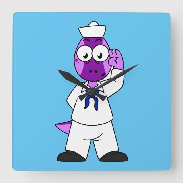 Pachycephalosaurus Dinosaur-sjömannen. Fyrkantig Klocka (Framsida)