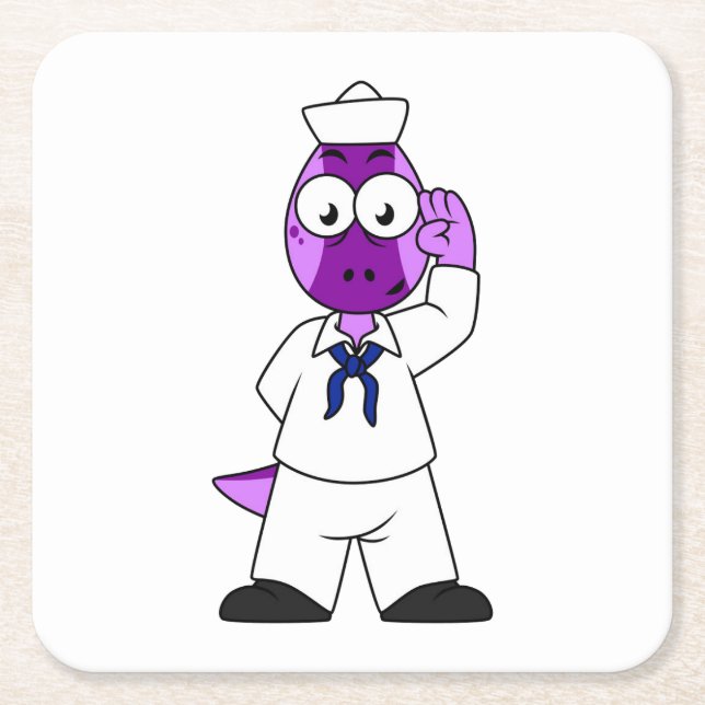 Pachycephalosaurus Dinosaur-sjömannen. Underlägg Papper Kvadrat (Framsidan)