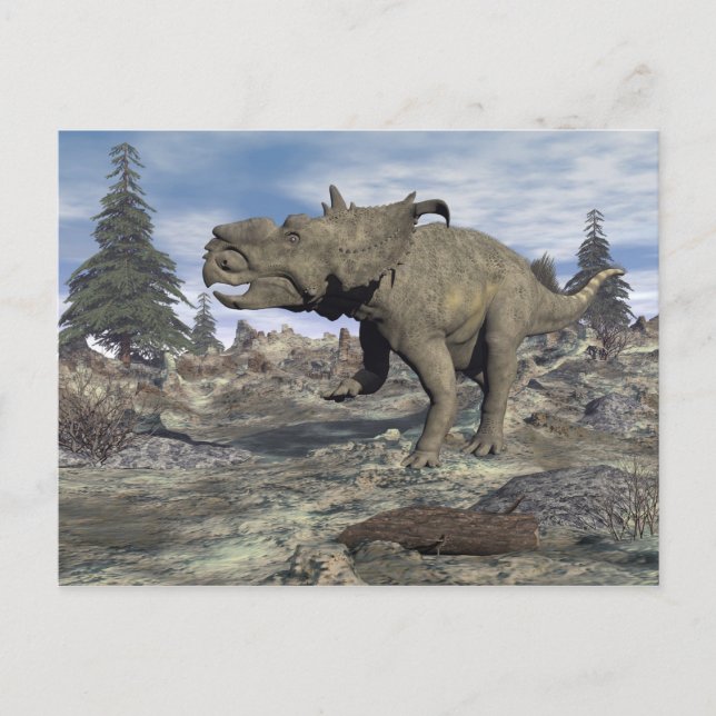 Pachyrhinosaurus dinosauer gång - 3D-rendering Vykort (Framsida)