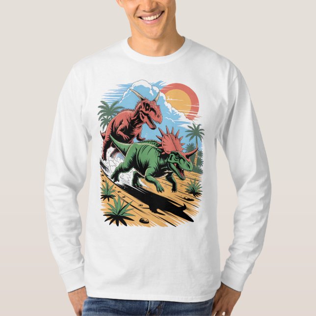 Pachyrhinosaurus tävla förbi Carnotaurus T Shirt (Framsida)