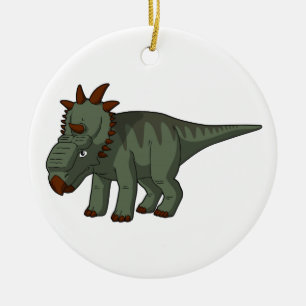 Pachyrhinosaurus- Tecknad Dinosaur Julgransprydnad Keramik