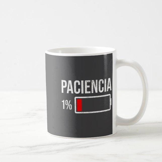 Paciencia 1% Patience At 1% Low Battery Funny Humo Kaffemugg (Höger)