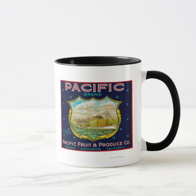 Pacific Apple Låda-etikett Mugg (Höger)