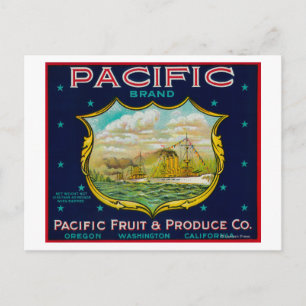 Pacific Apple Låda-etikett Vykort