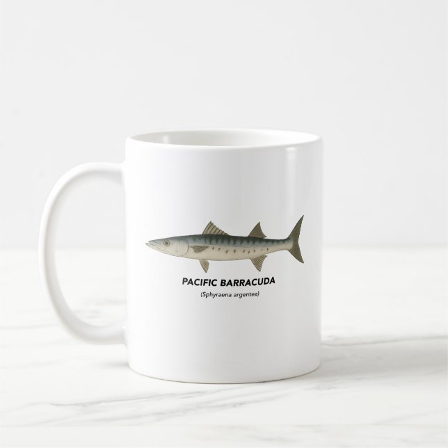 Pacific Barracuda - Marine Animals of California Kaffemugg (Vänster)