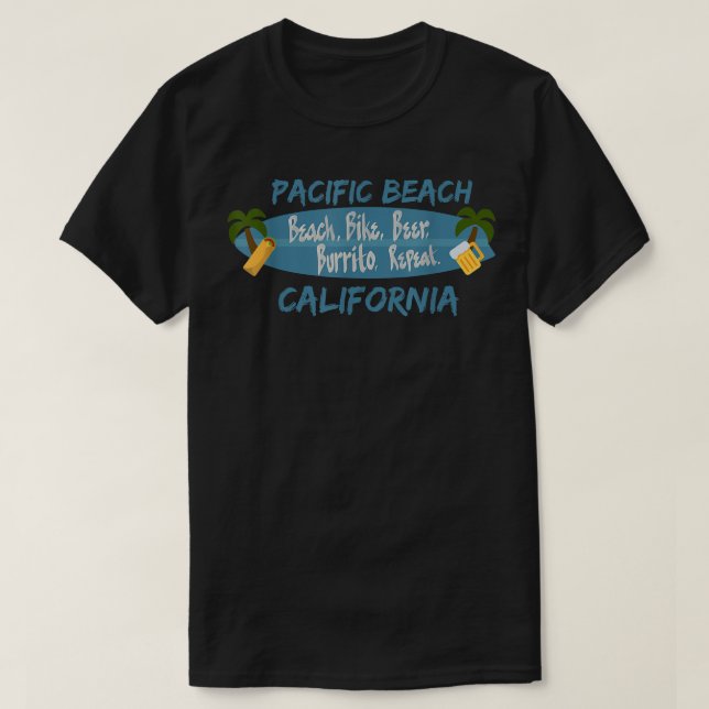 Pacific Beach San Diego California Surfa 92109 PB T Shirt (Design framsida)