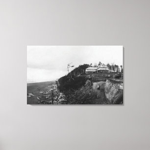 Pacific Beach, WA - Pacific Beach Hotel och Old Canvastryck