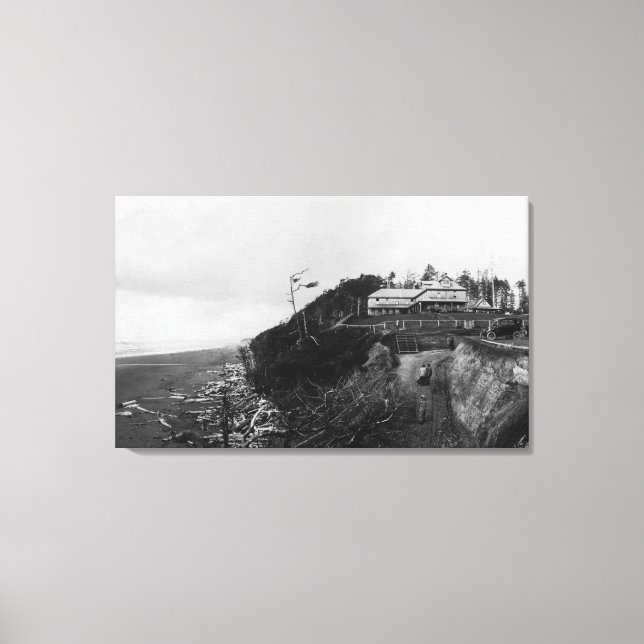 Pacific Beach, WA - Pacific Beach Hotel och Old Canvastryck (Framsida)