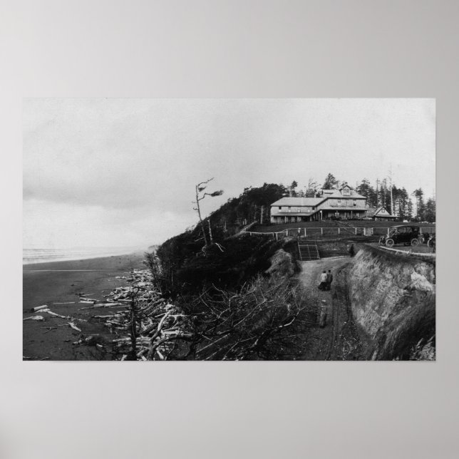 Pacific Beach, WA - Pacific Beach Hotel och Old Poster (Framsidan)