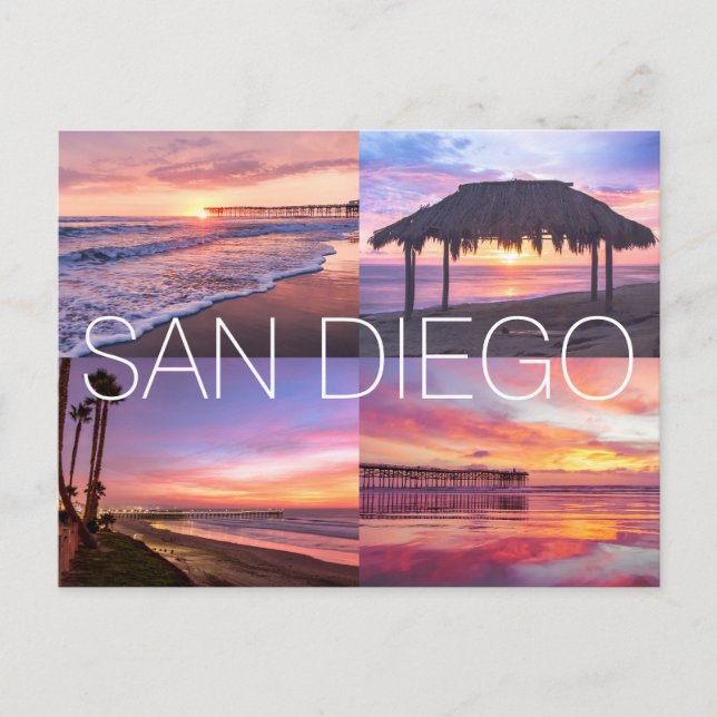 Pacific Beach Windansea Ocean Sunset San Diego Vykort (Framsida)