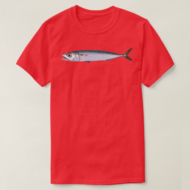 Pacific Chub Mackerel Färg Design T Shirt (Design framsida)