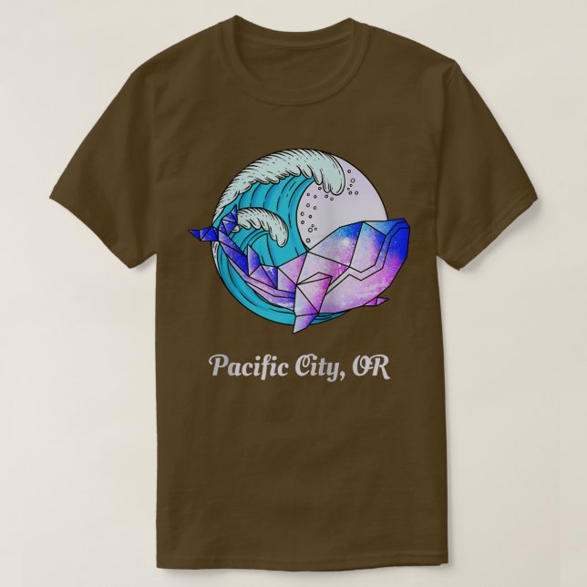 Pacific City OR Japansk Paint Geometric Orca Döda T Shirt (Design framsida)