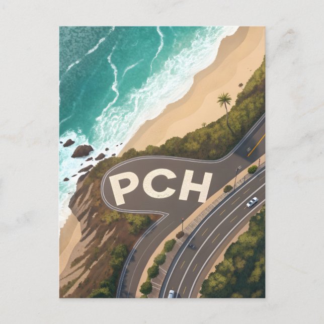 Pacific Coast Highway Flygresear Konst Helg Vykort (Framsida)