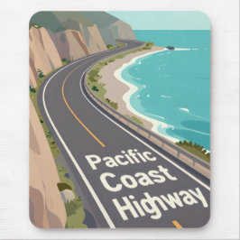 Pacific Coast Highway Grafisk Researbetat Konstver Musmatta