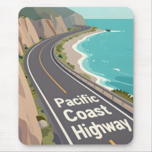 Pacific Coast Highway Grafisk Researbetat Konstver Musmatta