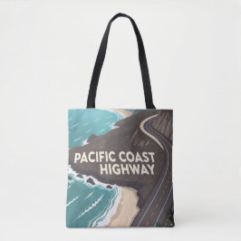 Pacific Coast Highway Retro Researbetat Konstverk Tygkasse
