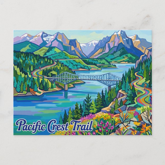 Pacific Crest Trail, Cascade Locks Oregon Vykort (Framsida)