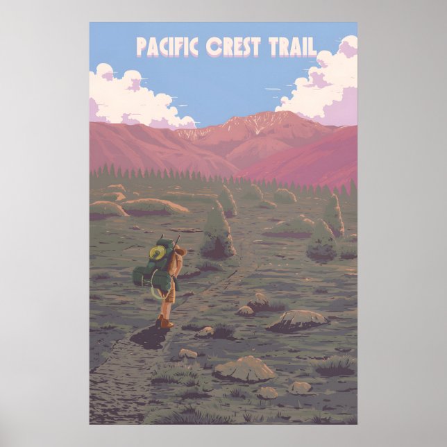 Pacific Crest Trail Reseskylt Poster (Framsidan)