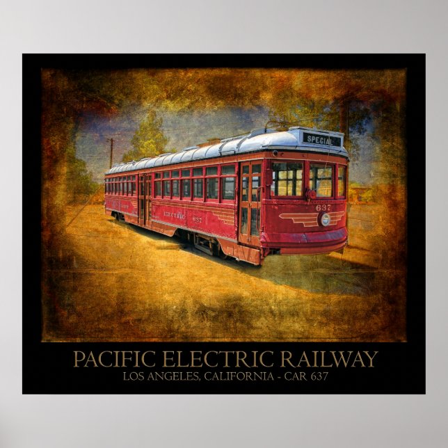 Pacific Electric Railway Streetcar Poster (Framsidan)