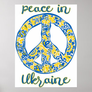 Pacific fredstecken-citat i Ukrainas flagga färg Poster