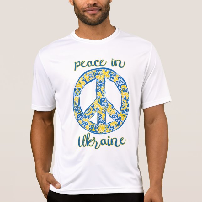Pacific fredstecken-citat i Ukrainas flagga färg T Shirt (Framsida)