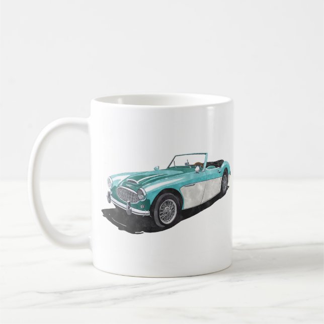 "Pacific Grönt" Austin Healey 100-6 Kaffemugg (Vänster)