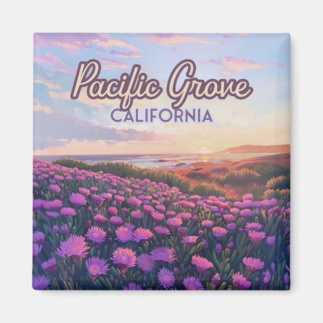 Pacific Grove California Monterey Magic Lila Magnet (Framsidan)