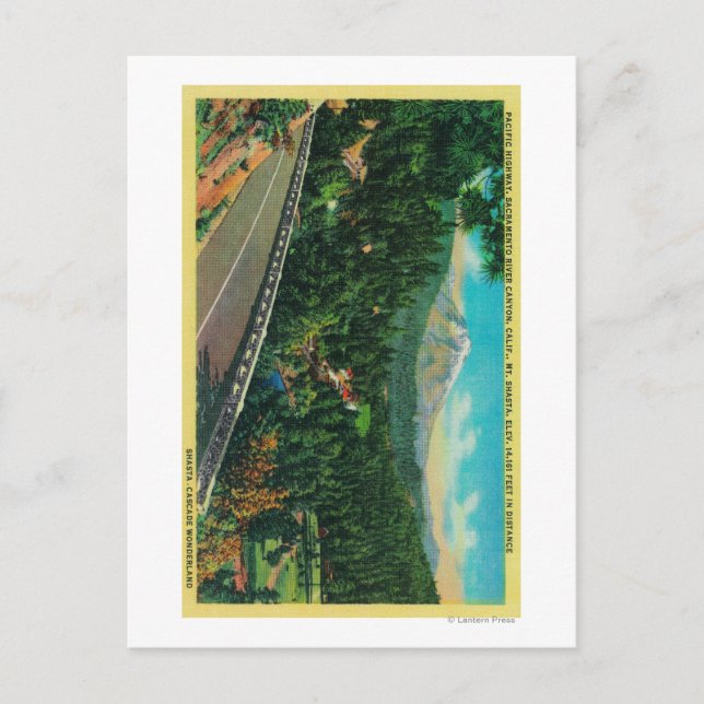 Pacific Highway with Mt. Shasta in Avstånd Vykort (Framsida)