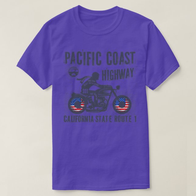 Pacific Kusten Highway Biker T Shirt (Design framsida)