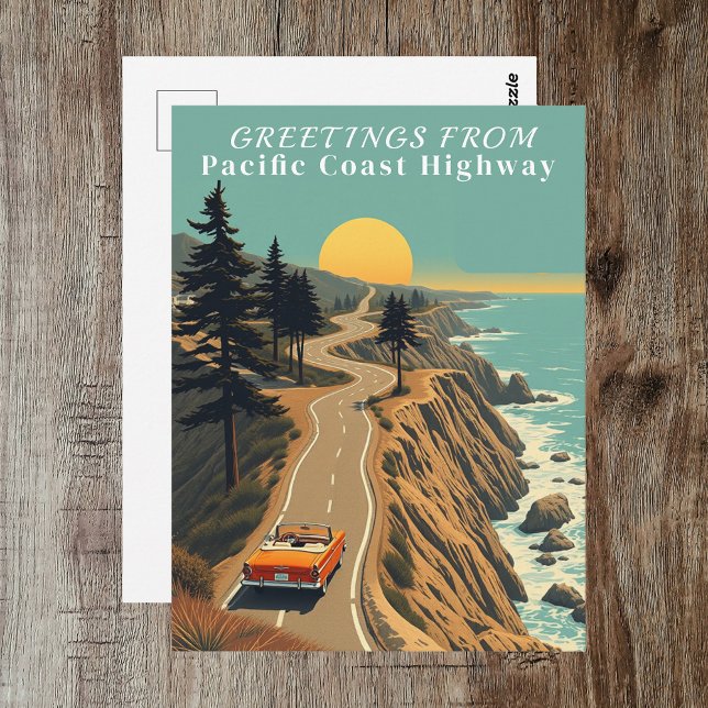 Pacific Kusten Highway California Hälsning Coastal Vykort (Pacific Coast Highway California Greetings Coastal Postcard
)