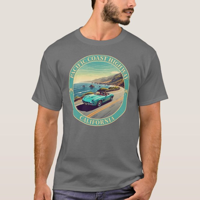 Pacific Kusten Highway California T Shirt (Framsida)