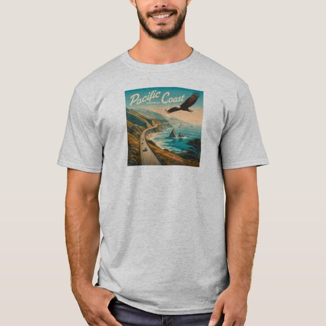 Pacific Kusten Highway Eagle T Shirt (Framsida)