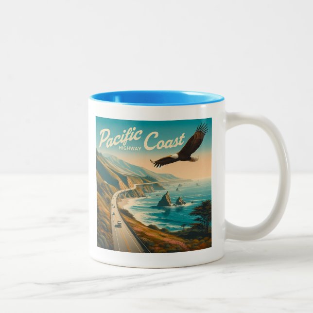 Pacific Kusten Highway Eagle Två-Tonad Mugg (Höger)