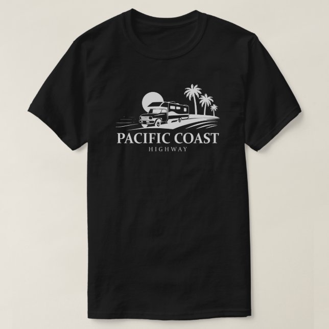 Pacific Kusten Highway Recreational Fordon T Shirt (Design framsida)