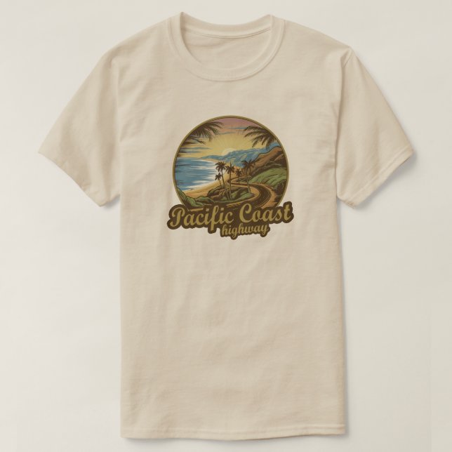 Pacific Kusten Highway Retro T Shirt (Design framsida)