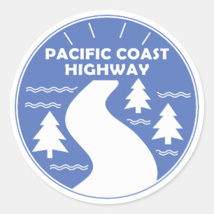 Pacific Kusten Highway Runt Klistermärke