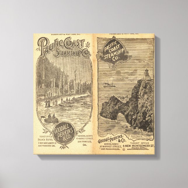 Pacific Kusten Steamship Company 2 Canvastryck (Framsida)