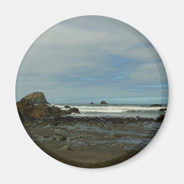 Pacific Kusten vid Redwood National Park Magnet (Framsidan)