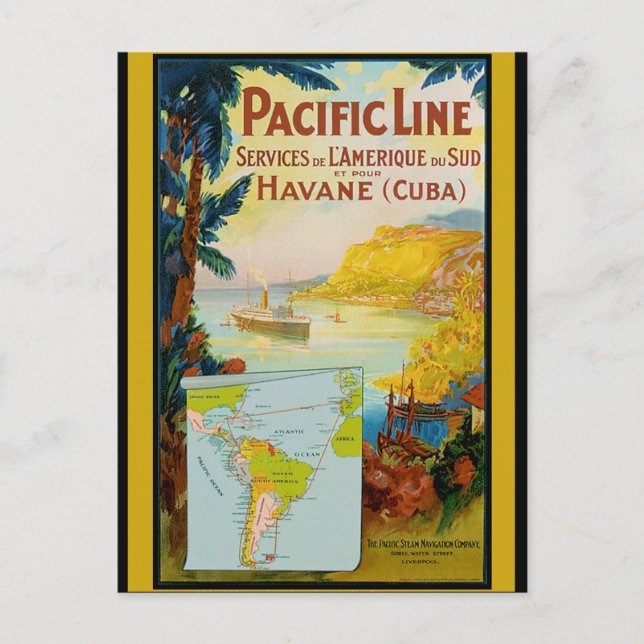 Pacific Line Vintage resor Vykort (Framsida)