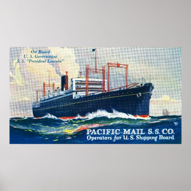 Pacific Mail SS Company på USS-presidenten Poster (Framsidan)