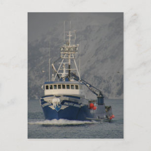 Pacific Mariner with Freezing Spray, Unalaska Isla Vykort