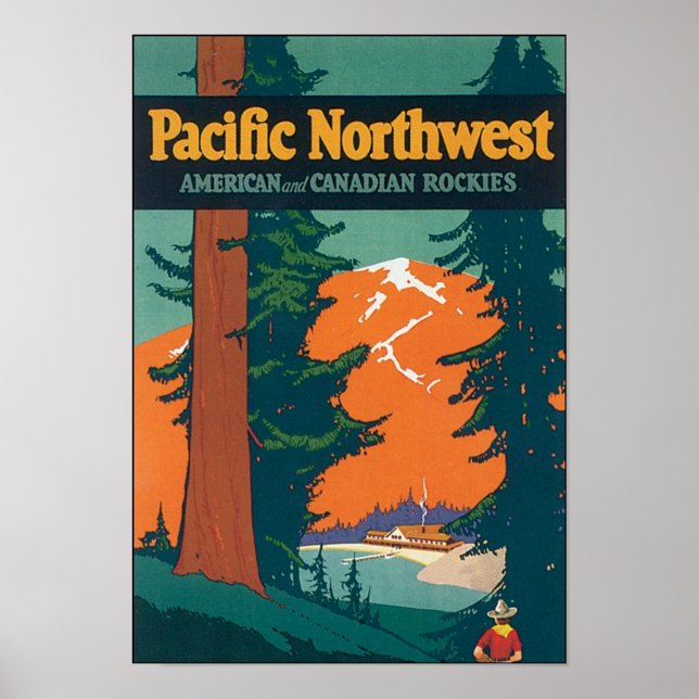 Pacific Northwest American och Canadian Rockies Poster (Framsidan)