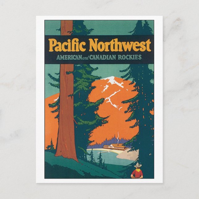 Pacific Northwest American och Canadian Rockies Vykort (Framsida)