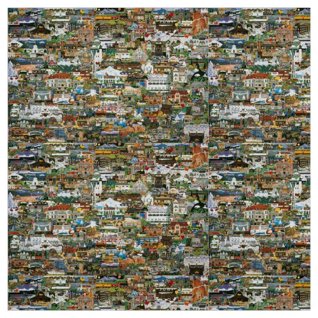 Pacific Northwest Collage Tyg (Provkarta)
